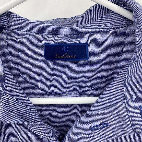David Donahue Blue Polo Shirt Large - Picture 3 of 8